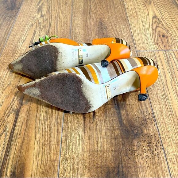 Nicole Miller Pointed  Toe Pump with Floral Detail D’orsay Size 6.5 - Picture 4 of 8